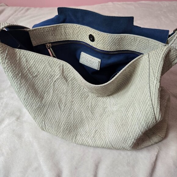 Orciani snake effect genuine leather hobo, made in Italy - Picture 4 of 10